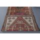 1970s Vintage Turkish Hand-Knotted Wool Cotton Red Runner Rug 90x390