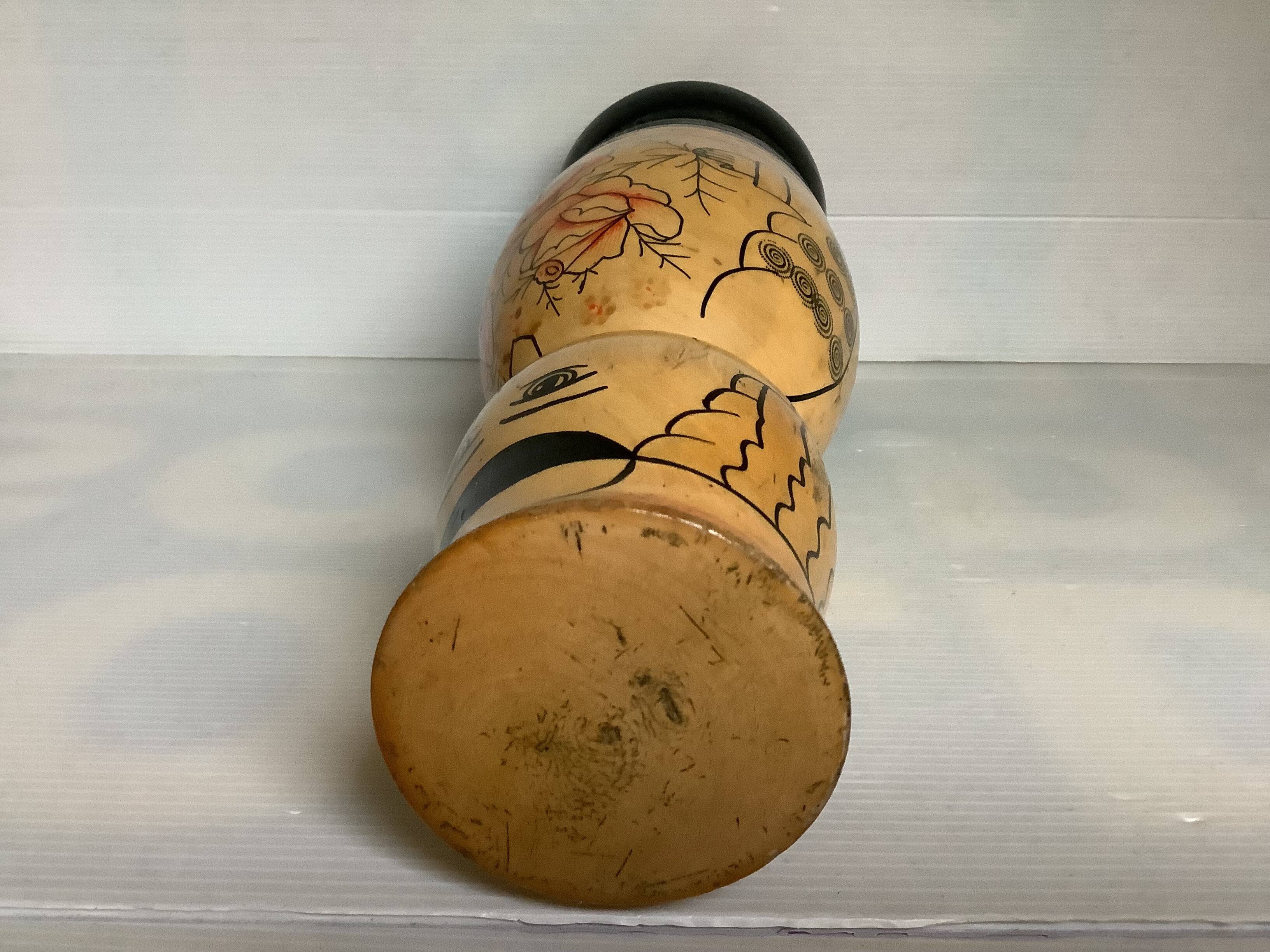 Large Russian doll bottle cover hand decorated