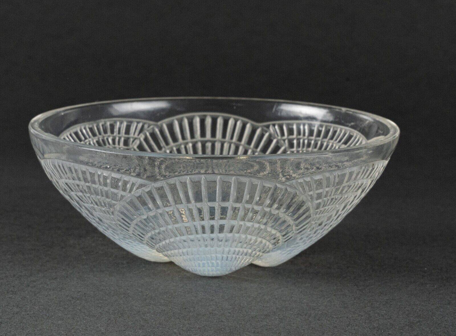 Lalique France opalescent scallop bowl numbered 3204