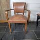 Bridge armchair in skai from the 60s