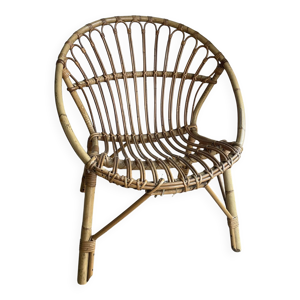 fauteuil coquille en - rotin