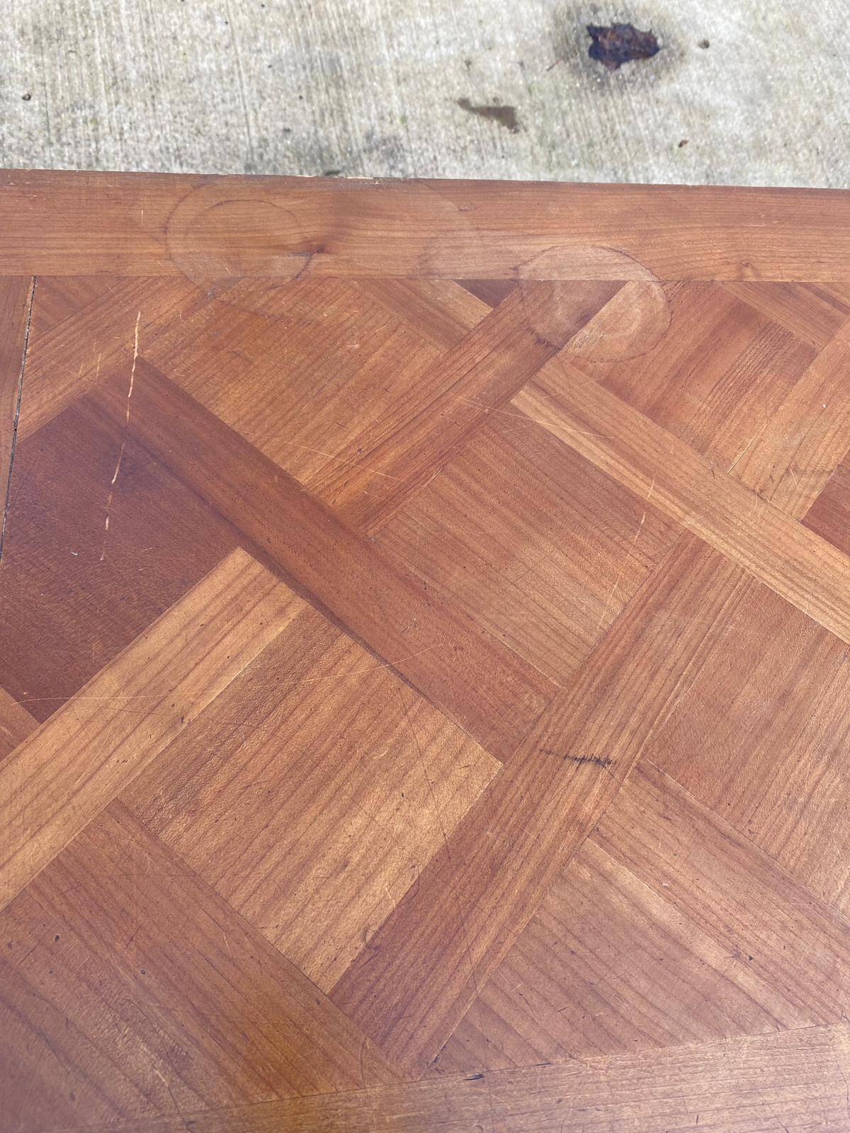 Light solid wood enfilade with Louis XV marquetry from the 20th century, 227cm.