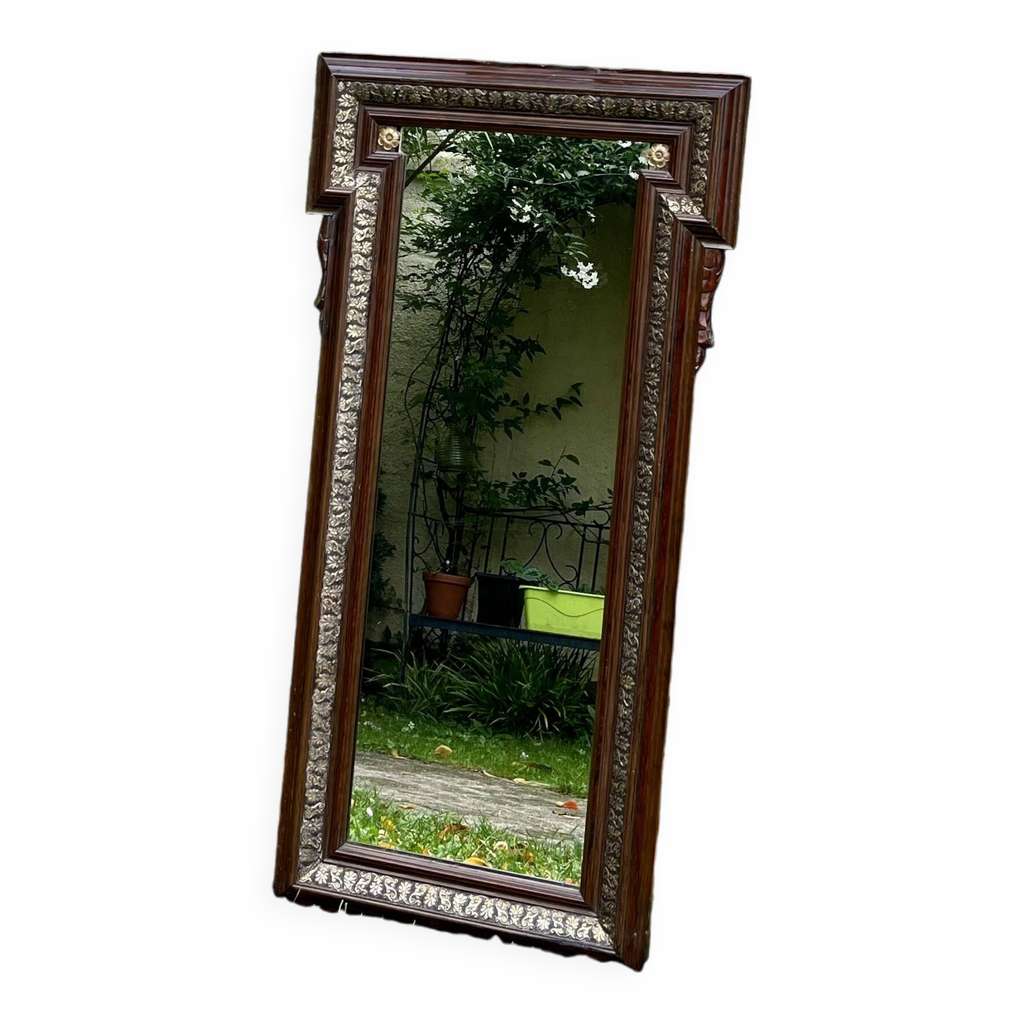 Corner mirror - wood and gilded brass - Napoleon style