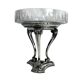 Art Deco, tripod fruit bowl in silver-plated metal by Gallia, crystal, circa 1930.
