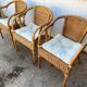 Set of 3 armchairs in rattan and wicker vintage
