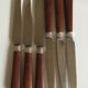 6 knives engraved Paris in art deco rosewood.