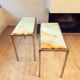Pair of Italian Console Tables in Marble and Chrome, 1970s
