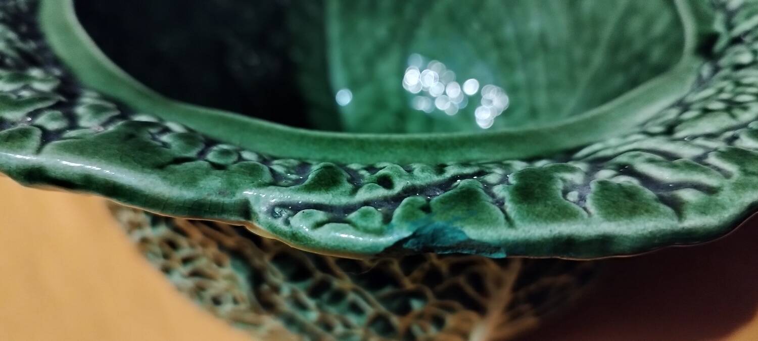 Green Cabbage Barbotine Soup Tureen