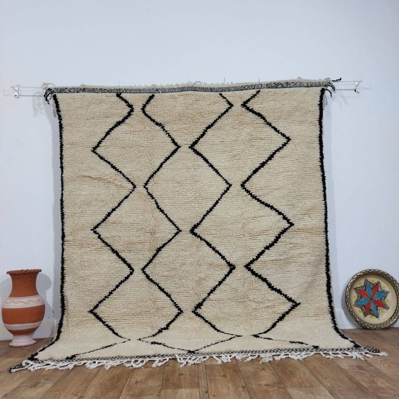 Handmade Moroccan Berber rug 220 x 190 cm