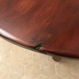 Welsh yew table inlaid with ebony and burl