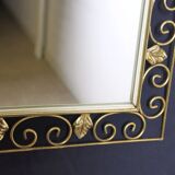 Gold wrought iron art deco mirror, 1940 - 68x50cm