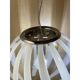 Contemporary transparent and white sphere pendant in murano glass