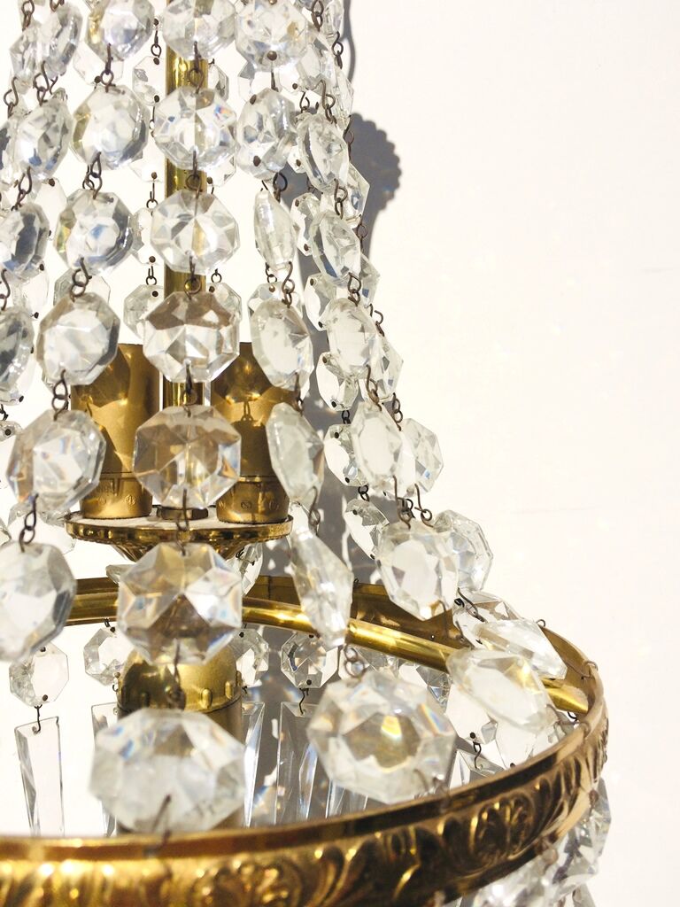 Grapevine balloon chandelier " hollywood regency " 50