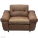 Fauteuil club Brazil style, cuir pleine fleur patiné