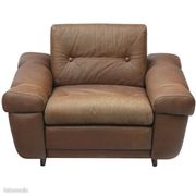 Brazil style club armchair, full-grain leather with a patina finish.