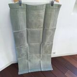 Old embroidered table centre Grey Green 55x111 cm