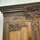 Armoire de mariage Normande sculptée en chêne clair du 19ème siècle