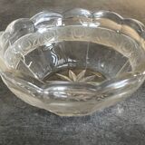 Cup in glass with decoration of frieze floral frosted art deco