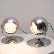 Pair of mid century space-age positioning desk lamps, 1960, Central Europe