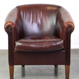 Nice sheepskin club chair with a beautiful patina