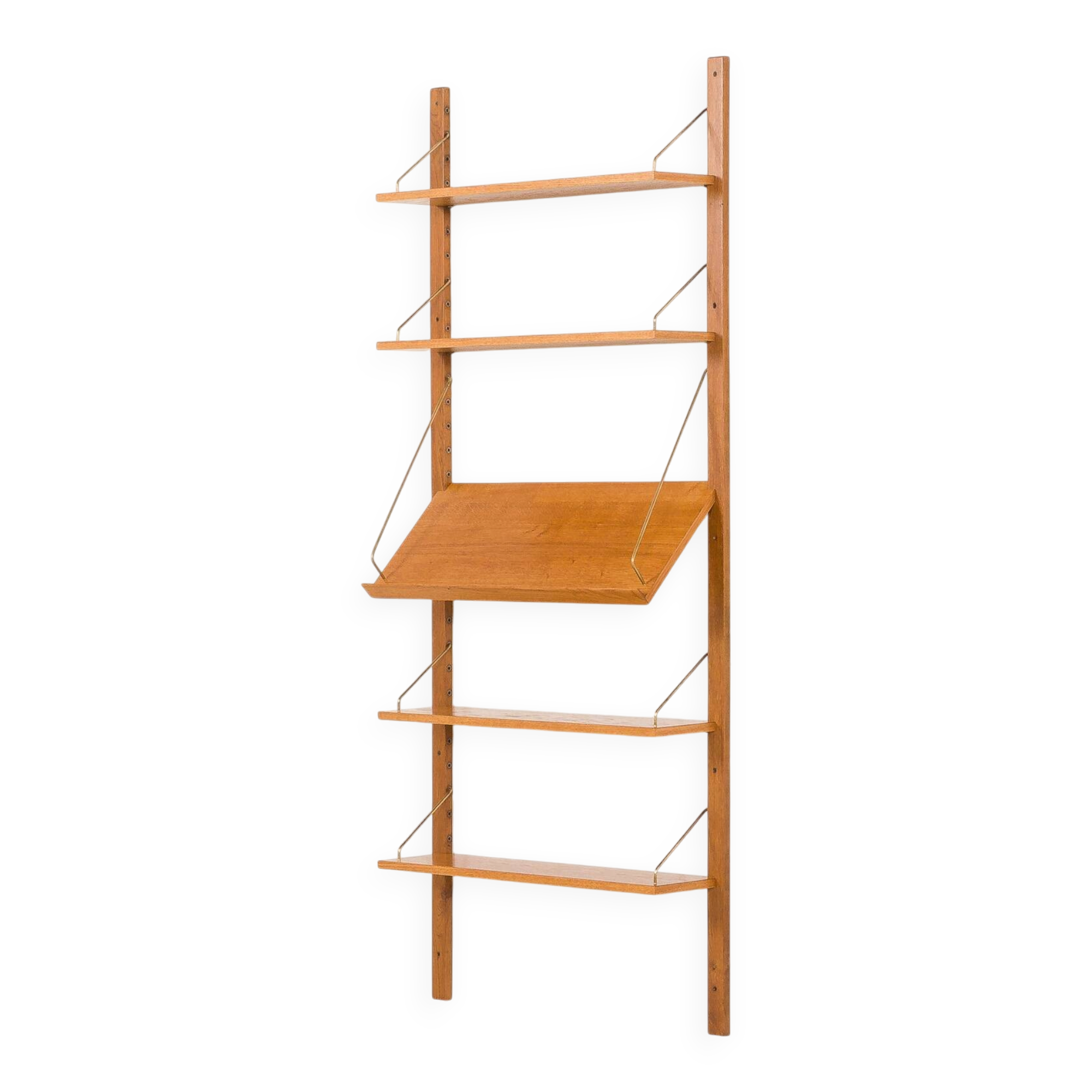 Scandinavian vintage shelving unit in oak, 1960s