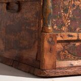 Antique brown trunk with floral patterns (c.1920) #13