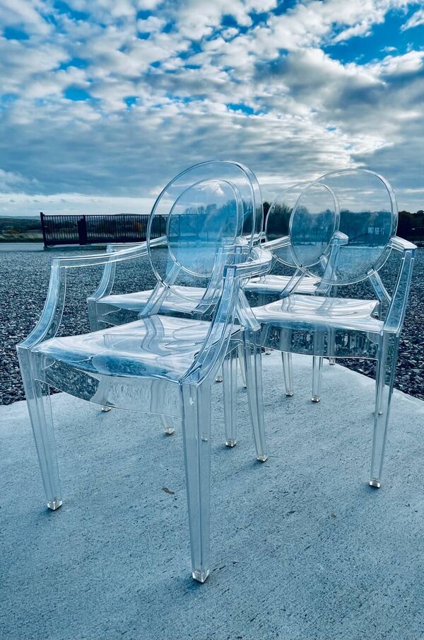 4 fauteuils Starck Louis Ghost