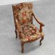 Louis XV Style Carved Walnut Armchair with Needlepoint Upholstery, France
