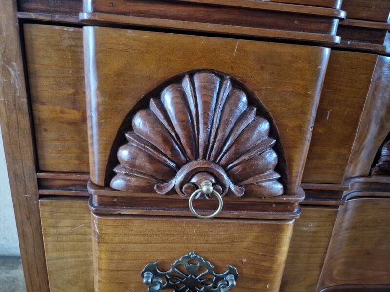 Double drop-leaf commode - Chippendale, Mahogany - Cherry wood