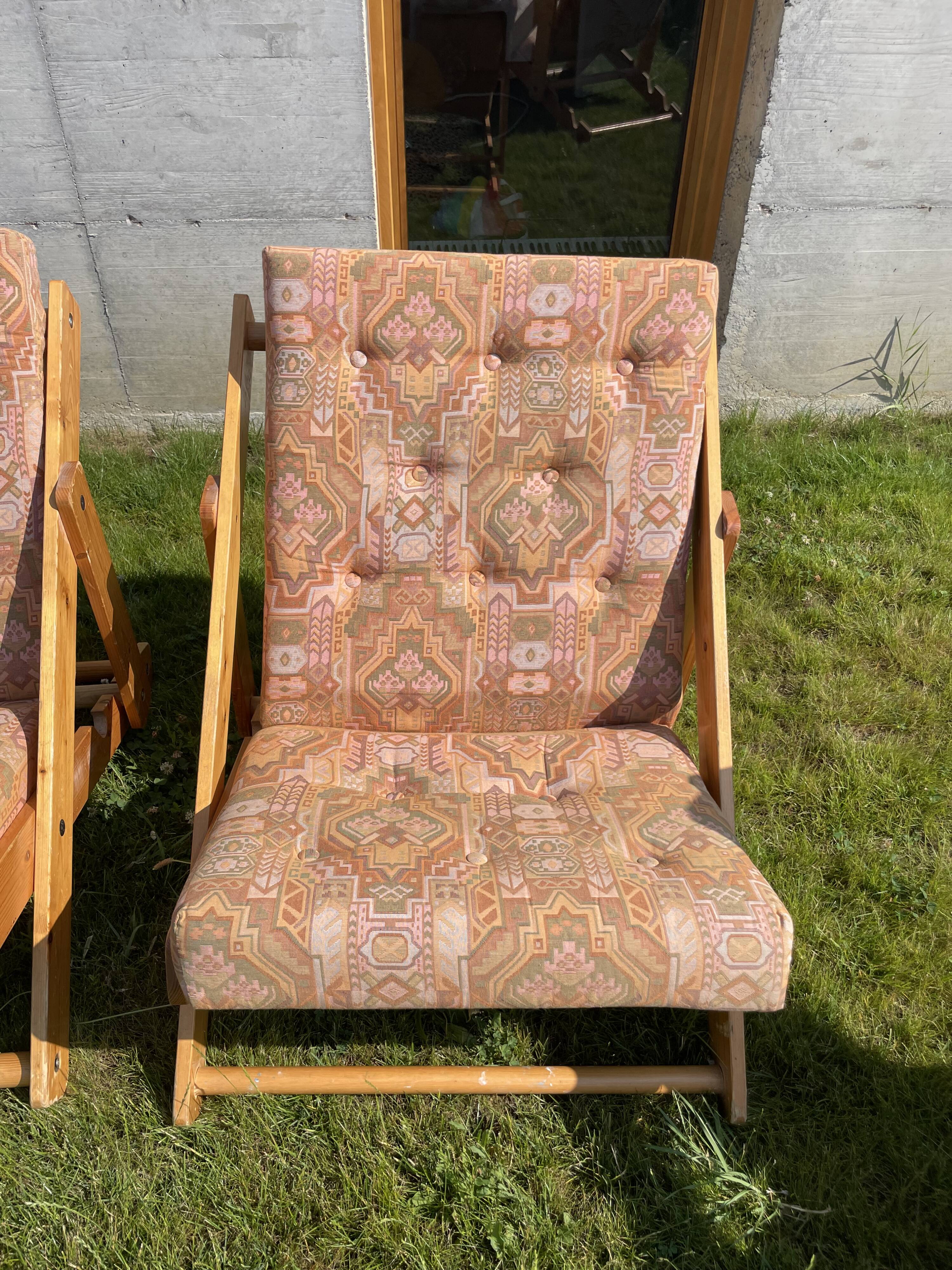 Lot 4 transats en pin Fatöli Kontiki Ikea 1970