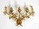 1980s large wide Italian gilt Florentine wall lamp with three sockets