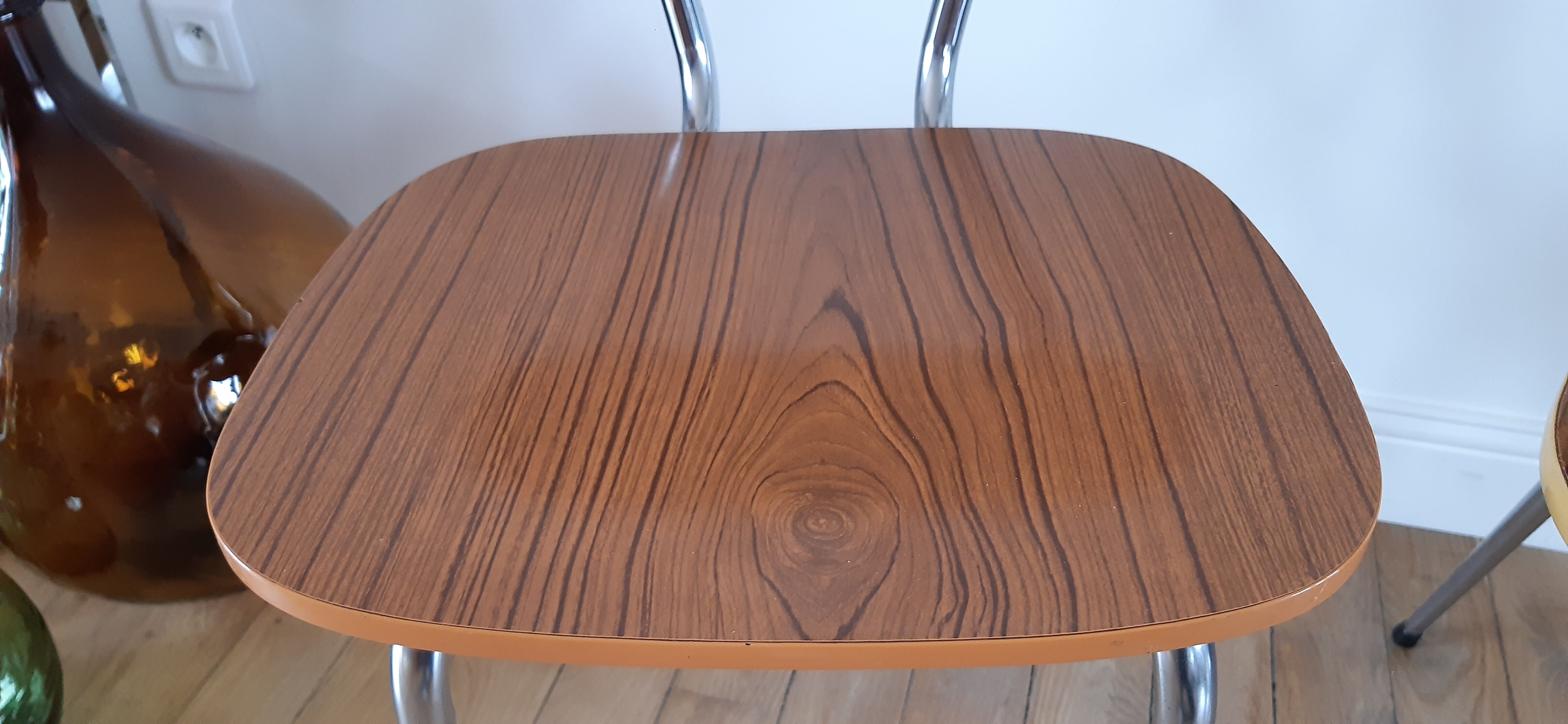 Duo de chaises en formica années 70