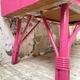 Commode rotin rose vintage