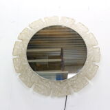 Egon hillebrand round acrylic illuminated mirror with lightening, 1970's germany