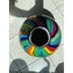 Contemporary abstarct vase with multicolored reeds in murano glass