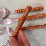 Vintage wooden cutlery set
