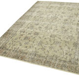 Handmade oriental beige carpet 182 cm x 271 cm