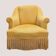 Vintage mustard yellow flocked velvet armchair