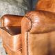 Fauteuil Club vintage en cuir « cognac »