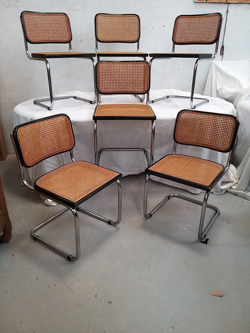 Series of 6 chairs b32 by Marcel Breuer