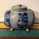 Lot 5 old blue sandstone 3 pots - carafe - vintage decoration tonneau