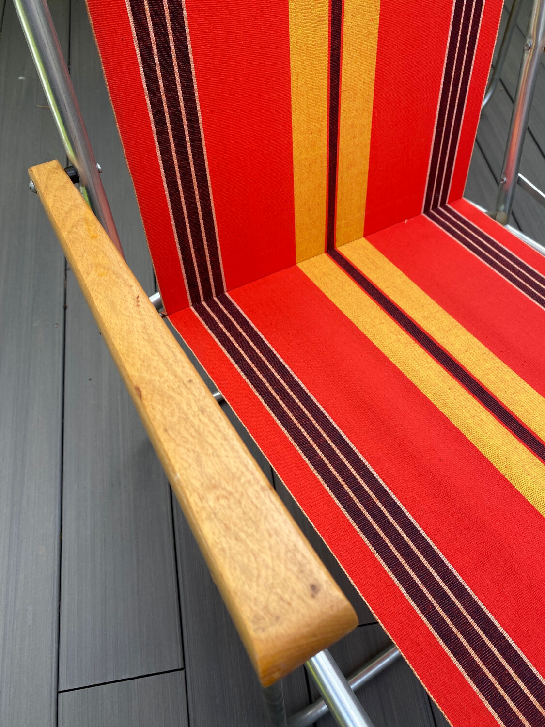 Pair of vintage folding camping chairs