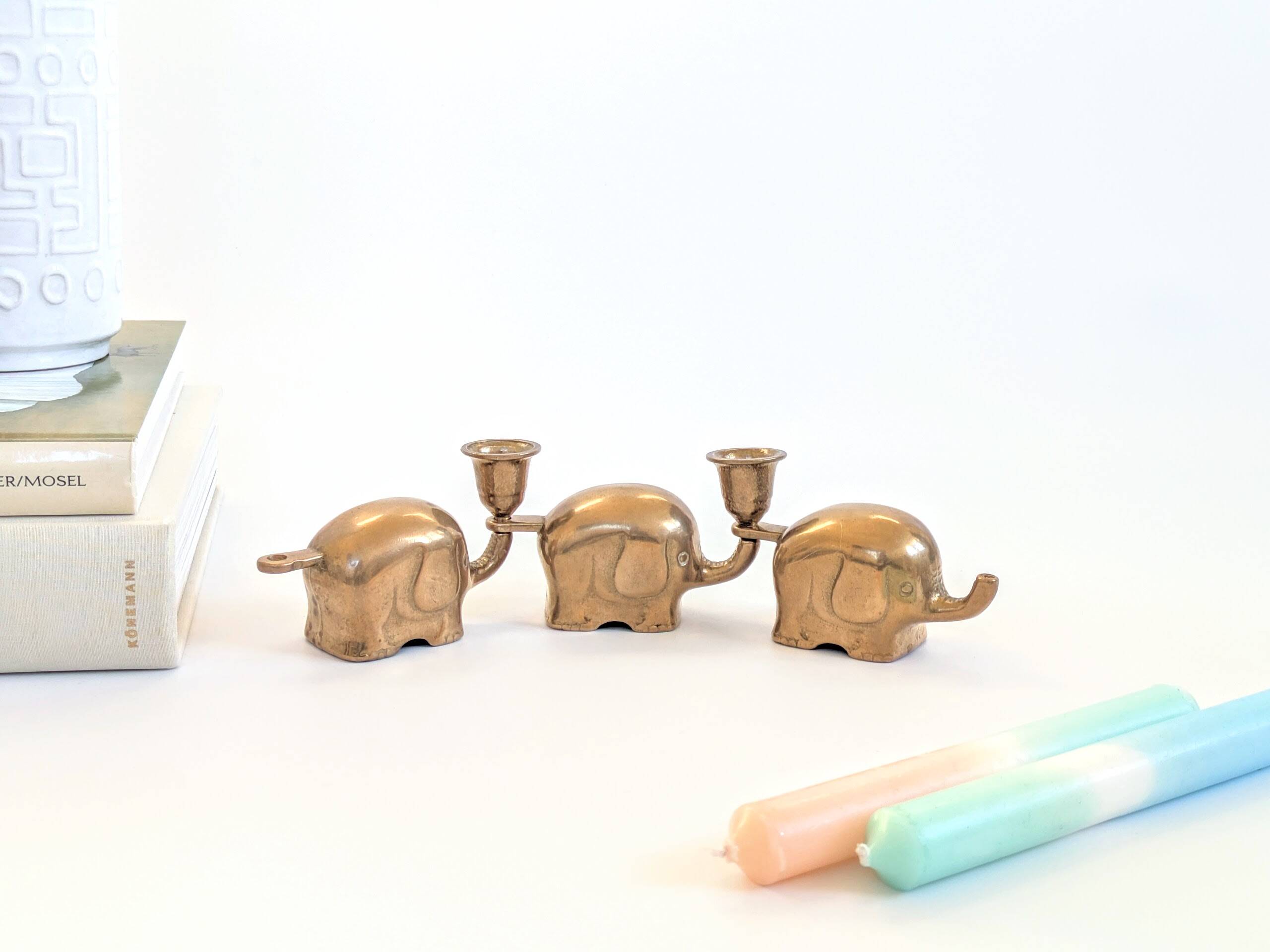 Elephant Parade Candle Holder | Brass | 1960s