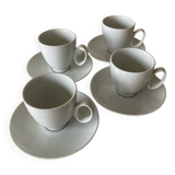 Tasses et Sous-tasses Guy Degrenne modèle Modulo blanc
