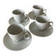 Tasses et Sous-tasses Guy Degrenne modèle Modulo blanc