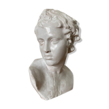 White enamelled terracotta Eros bust