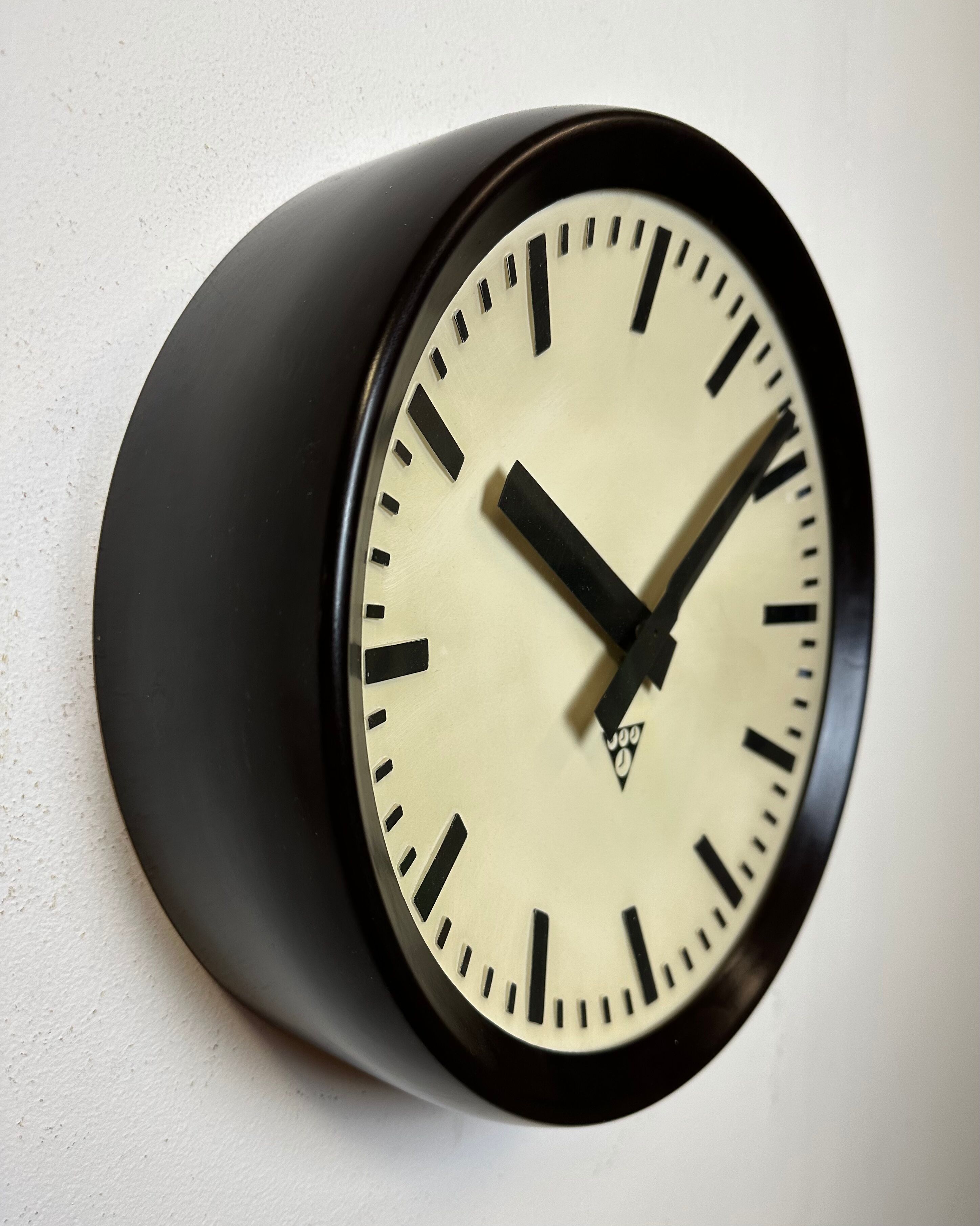 Industrial Bakelite Factory Wall Clock from Pragotron, 1960s