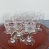 10 verres à porto en cristal ciselé