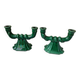 Green candlesticks candle holders