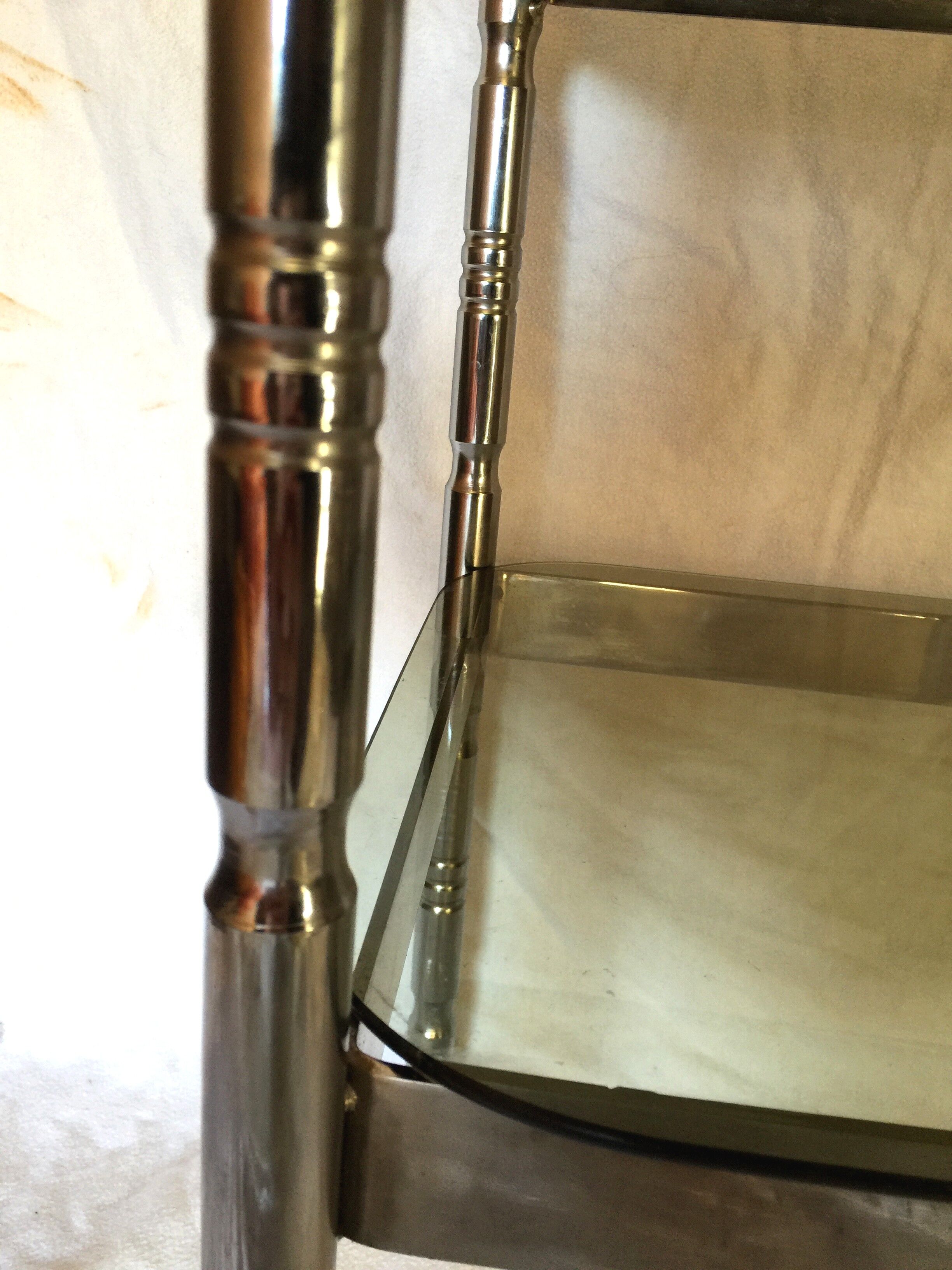 Harness square chrome and smoked glass vintage